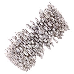 Emilio Jewelry 27.00 Carat Tapered Baguette Diamond Bracelet