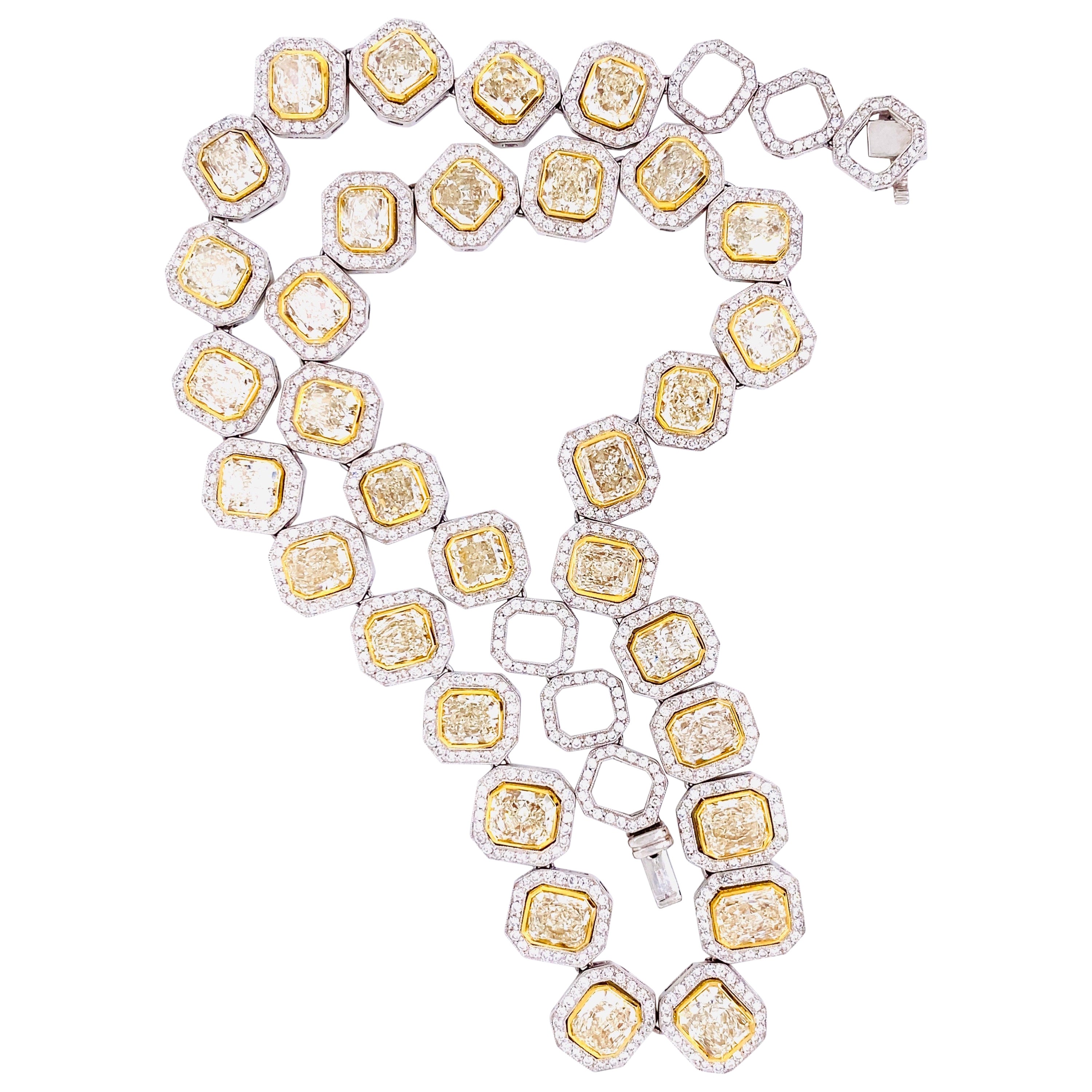 Emilio Jewelry 34,00 Karat gelber Diamant-Halskette im Angebot