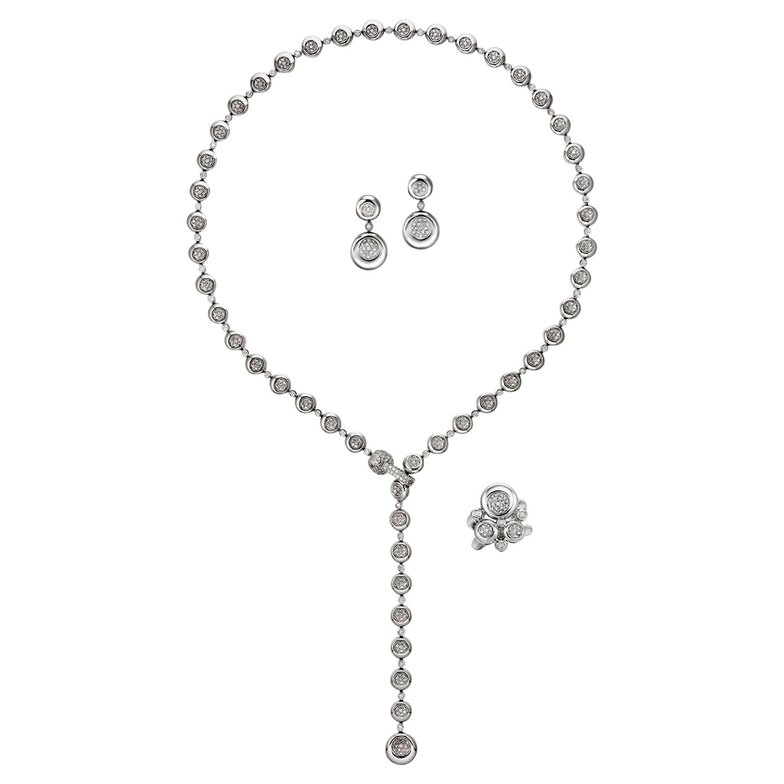 CARTIER Meli Melo Diamond Multicolor Gemstone Necklace and Earrings Set