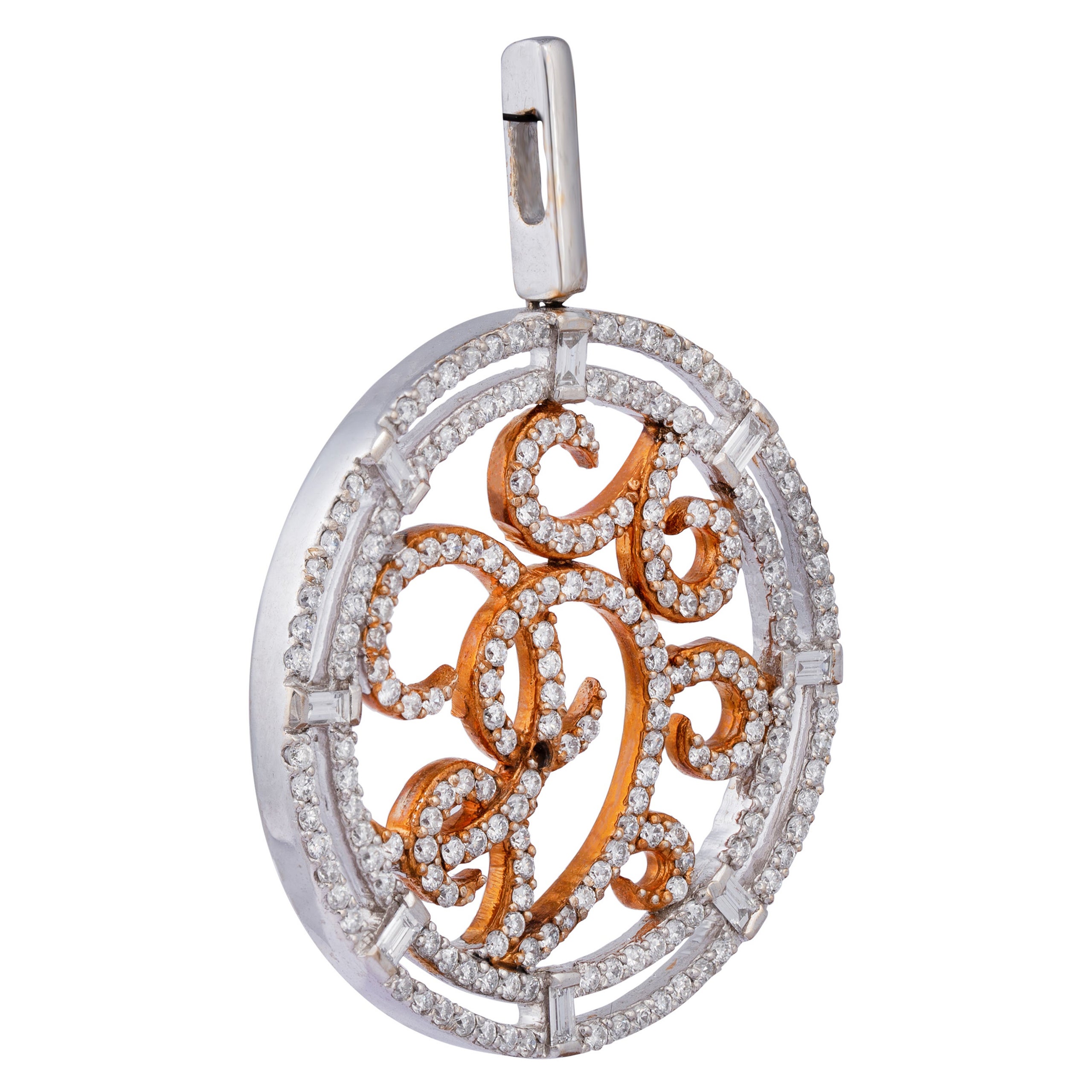 2.62cts Diamond gold Pendent Set For Sale