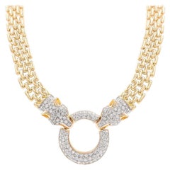 Vintage Diamond & Gold Panthère-Style Necklace