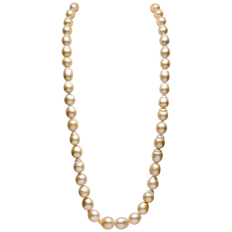 Yoko London Baroque Golden South Sea Pearl Necklace For Sale at 1stDibs