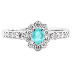 GIA Certified 0.23 Carat Brazilian Paraiba Tourmaline Ring Set in Platinum