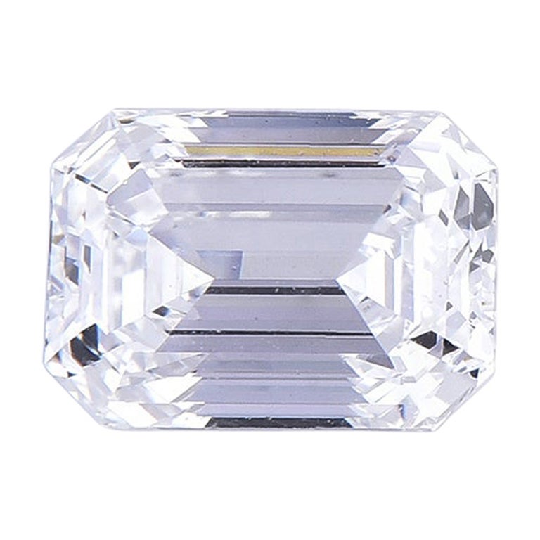 TJD GIA Certified 1.08 Carat Emerald Cut Loose Diamond, D Color VVS1 Clarity For Sale