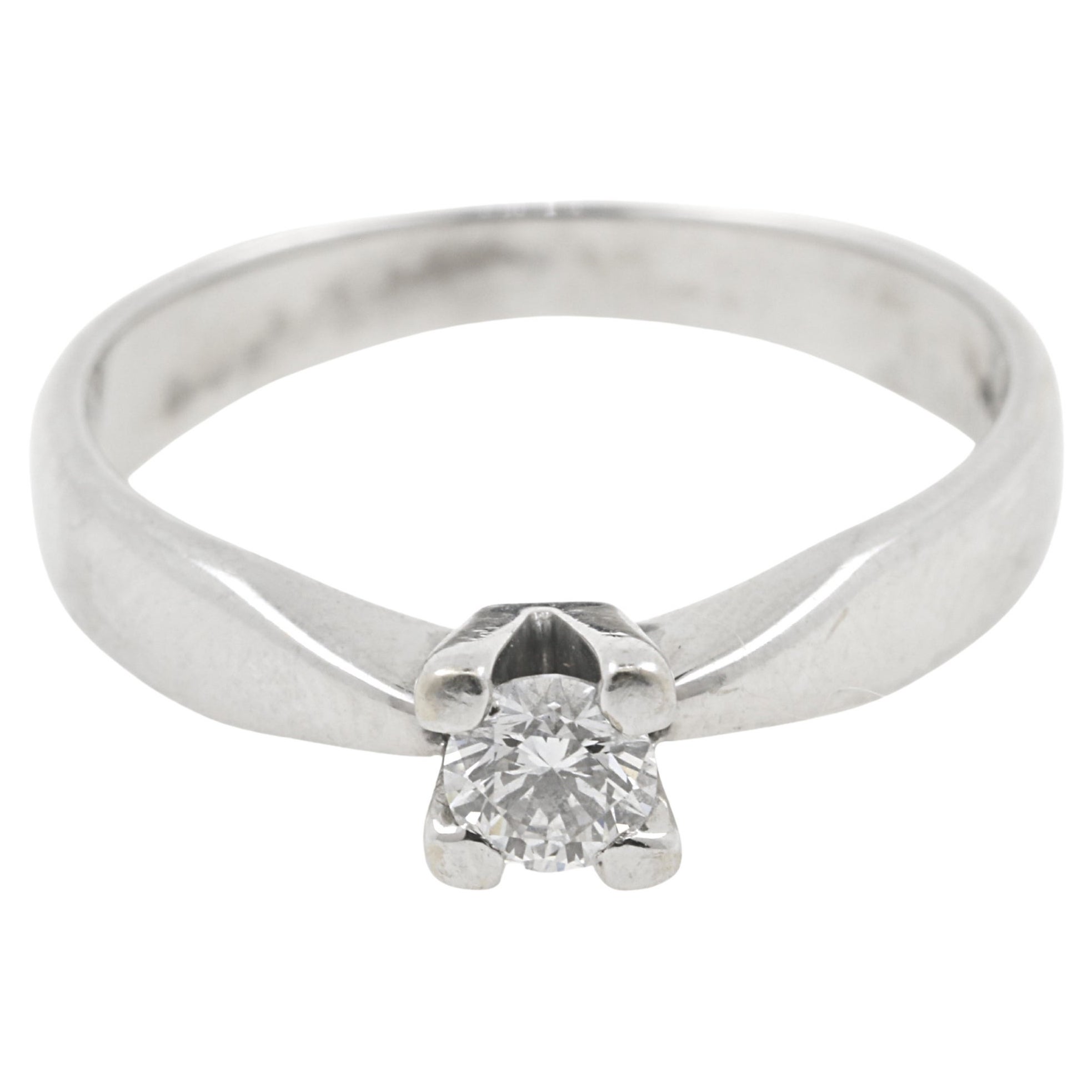 AIG Certified 0.30 Carat Diamond Engagement Ring on 18K White Gold