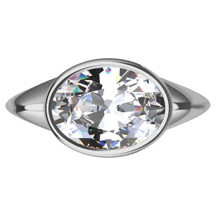 Platinum Sculpture GIA Diamond 2.02 Carats Ring