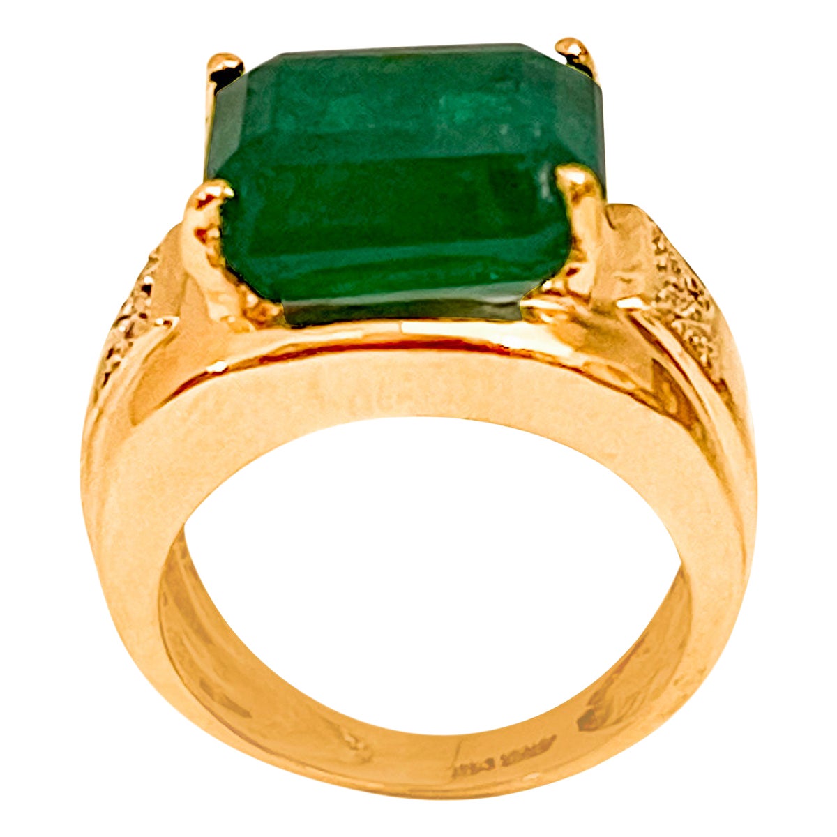 Yellow Gold Tension Set Emerald Cut Diamond Solitaire Ring For Sale at 1stDibs tension set