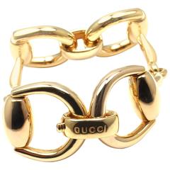 Gucci - Grand bracelet à maillons en or et mors de cheval