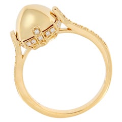 18 Karat Yellow Gold Surgarloaf Pave Diamond Ring by Goshwara