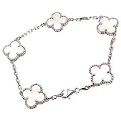 Van Cleef & Arpels 5 Motif Mother Of Pearl Gold Vintage Alhambra Bracelet