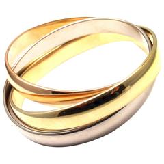 Cartier Trinity Rolling Large Model Tricolor Gold Bangle Bracelet