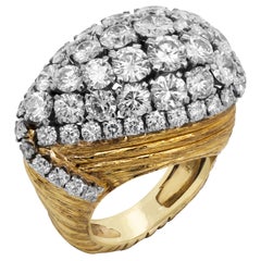 David Webb 18 Karat Yellow Gold Platinum Diamond Ring