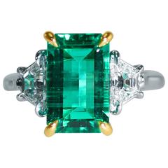 A. Aletto Colombian Emerald Diamond Gold Ring 4