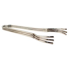 Mid-Century Modern Sterling Silver Ice Tongs by Aucello