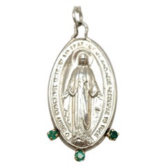 Medal Pendant Silver Emerald ONLY