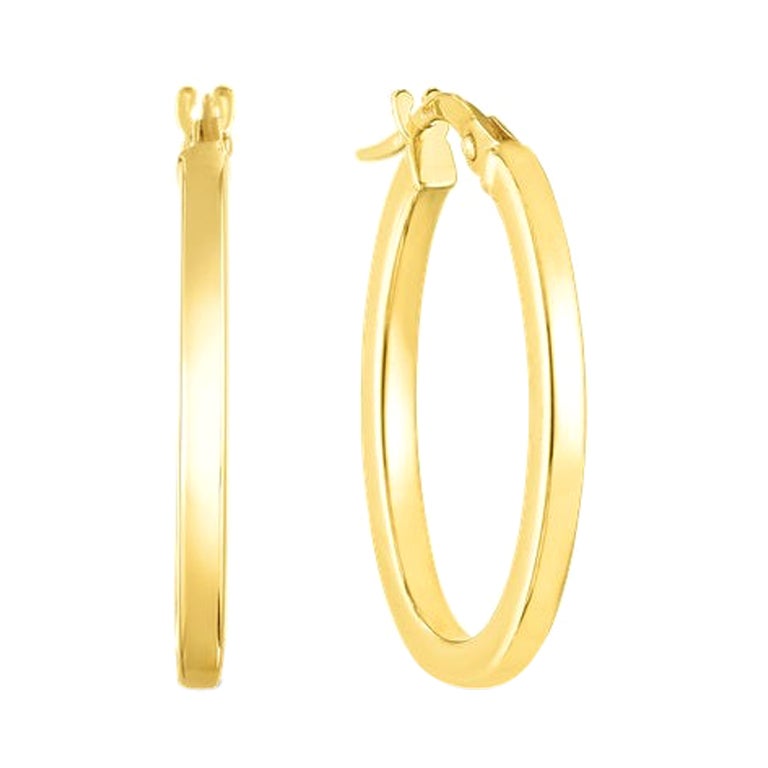 Roberto Coin Yellow Gold Ladies Oval Hoop Earring 556028AYER00