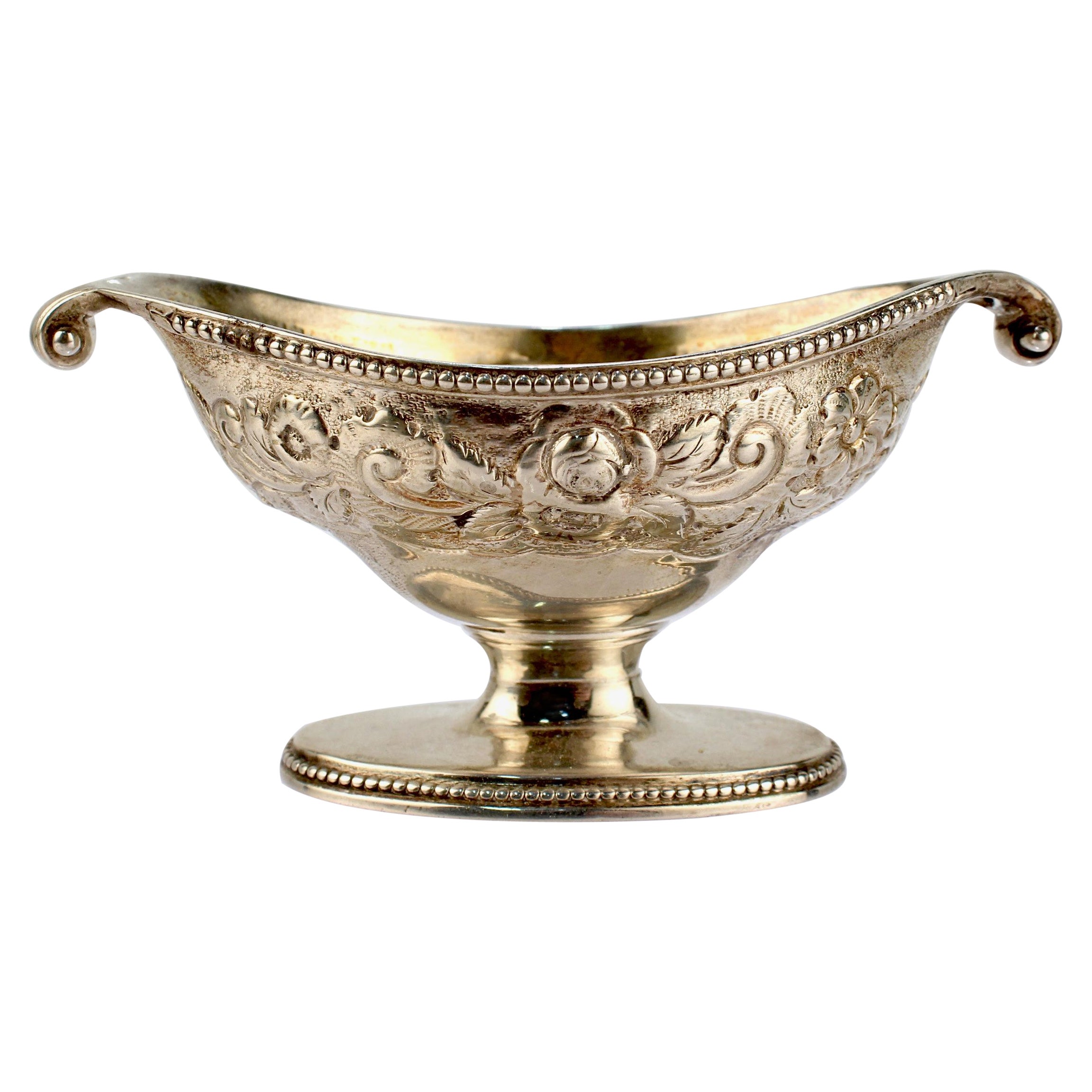 Antica saliera in argento sterling del XVIII secolo George III di Robert Hennell III