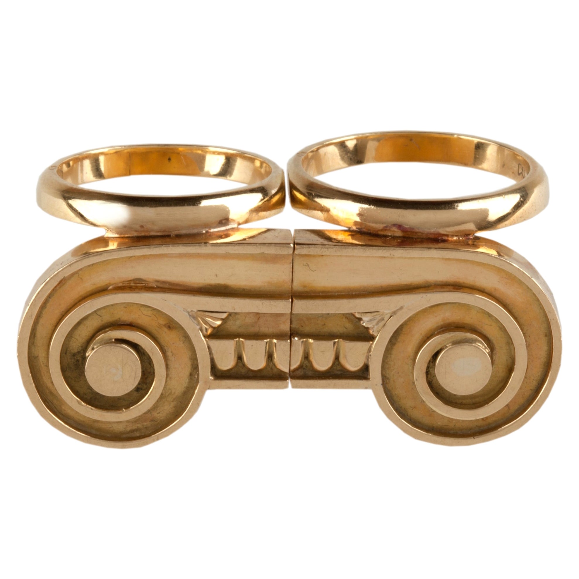 Post-Modern Gold Ionic Capital Rings Stanley Tigerman  For Sale