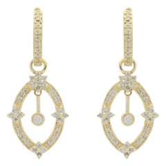 14 Karat Yellow Gold & Diamond Drop 'Day Night' Earrings
