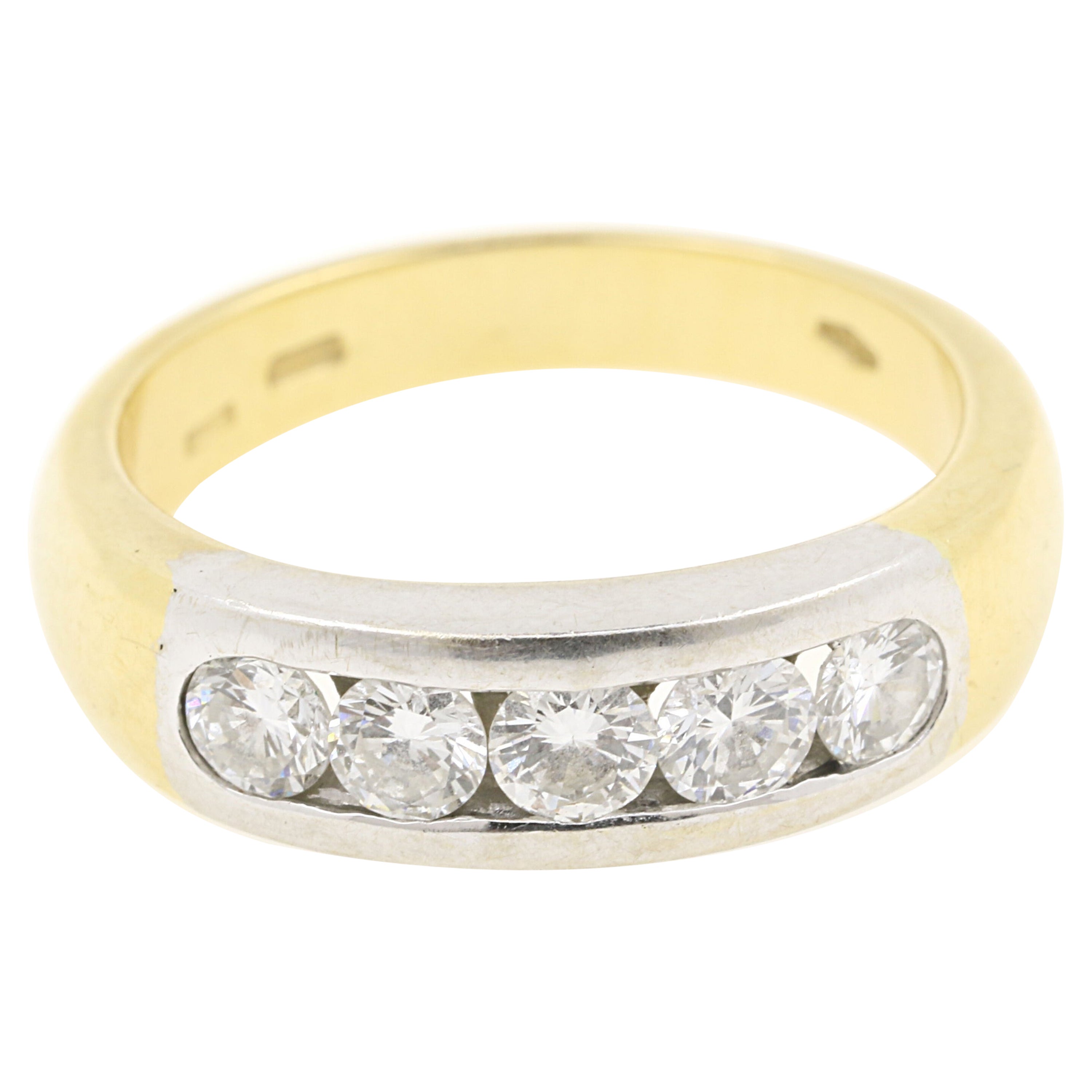 AIG Certified 1 Carat Bridal Ring on 18K Yellow Gold