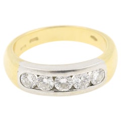 AIG Certified 1 Carat Bridal Ring on 18K Yellow Gold