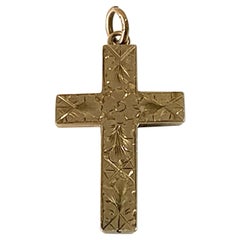 9ct 375 Gold Antique Cross Pendant