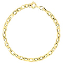 Roberto Coin Yellow Gold High Polish Almond Link Bracelet 5310086AYLB0