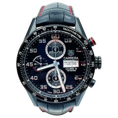 TAG Heuer Carrera CV2A81 Chronograph Titan Lederband Box Papiere