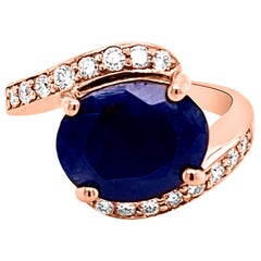 5.01ct Natural Ceylon Blue Sapphire 14K Rose Gold Ring
