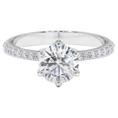 1.41 CT GIA Certified Solitaire Diamond Classic 6 Prong Engagement Ring in 18K