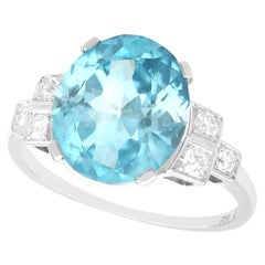 Vintage 9.82ct High Zircon and Diamond Platinum Engagement Ring Circa 1940