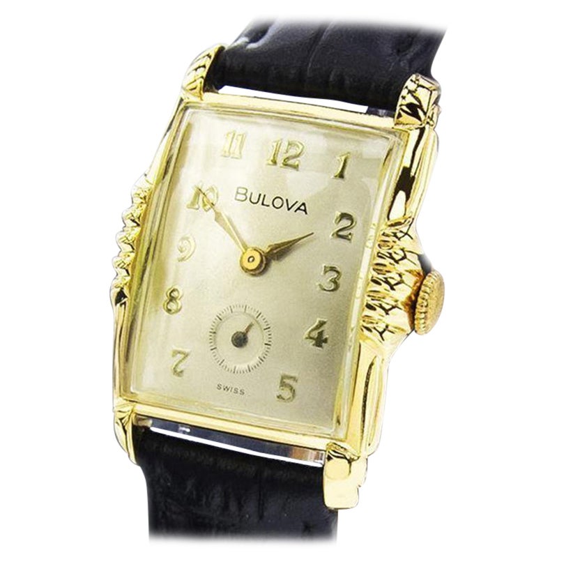 Unisex Bulova L4 Gold-Plated Manual Wind Dress Watch c1940s Swiss SCX26