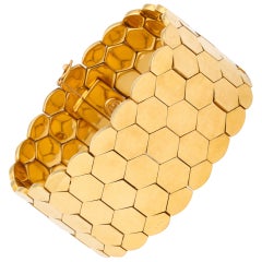 Highly Polished Honeycomb Bracelet with Concealed Box Clasp and Safety