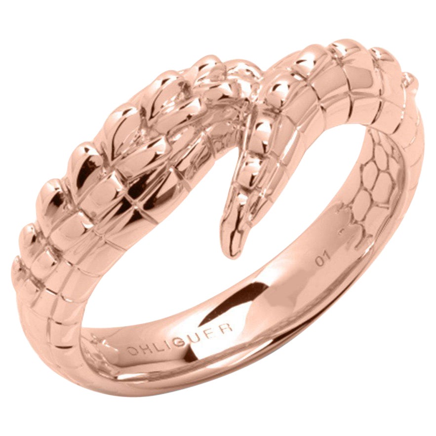 For Sale:  Pink Crocodile Tail Ring in 18ct Rose Gold