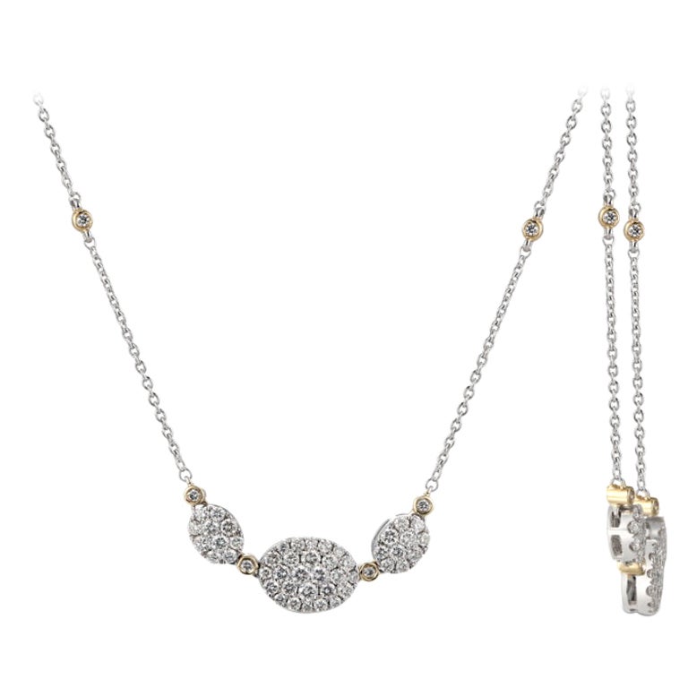 Yellow and White Gold Necklace For Sale at 1stDibs