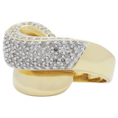 14 Karat Yellow Gold & Diamond Swirl Ring