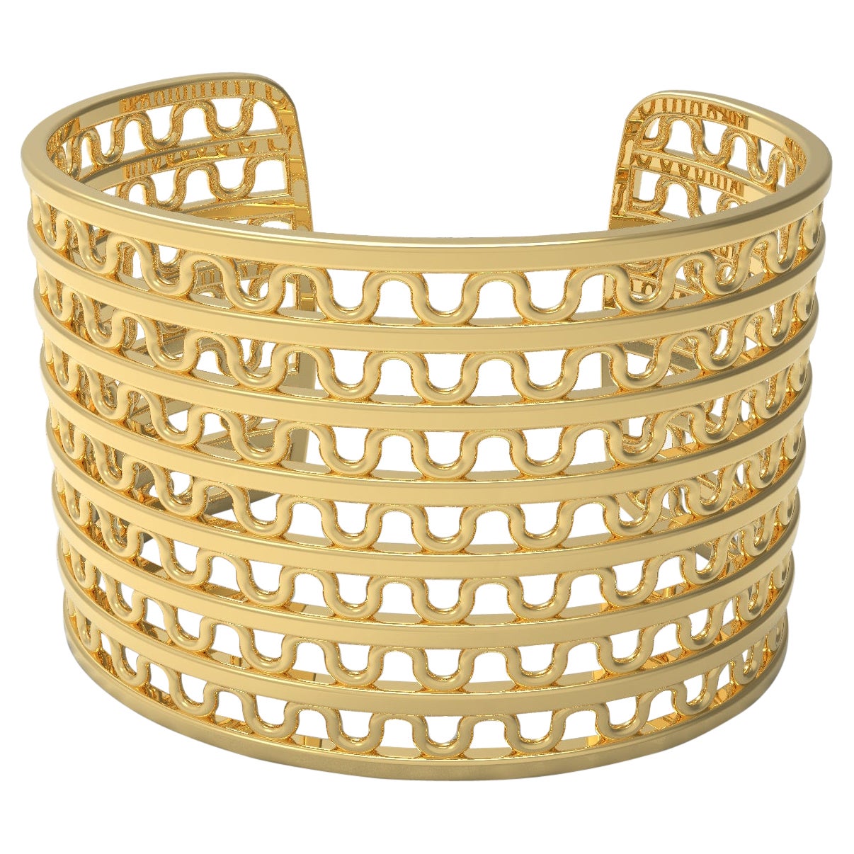 22 Karat Gold Woven Cuff Bracelet For Sale