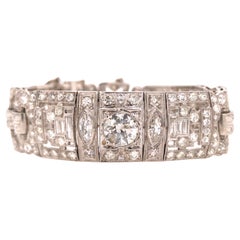 Platinum Wide Multi-Shape Diamond Bracelet