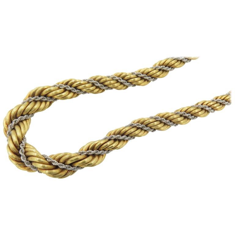 Chic Gold Rope Chain Necklace at 1stDibs | chic in gold, white and ...