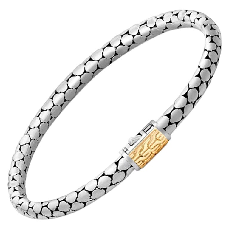 John Hardy Dot Sterling Silver and Gold Bracelet BZ3910 For Sale at 1stDibs