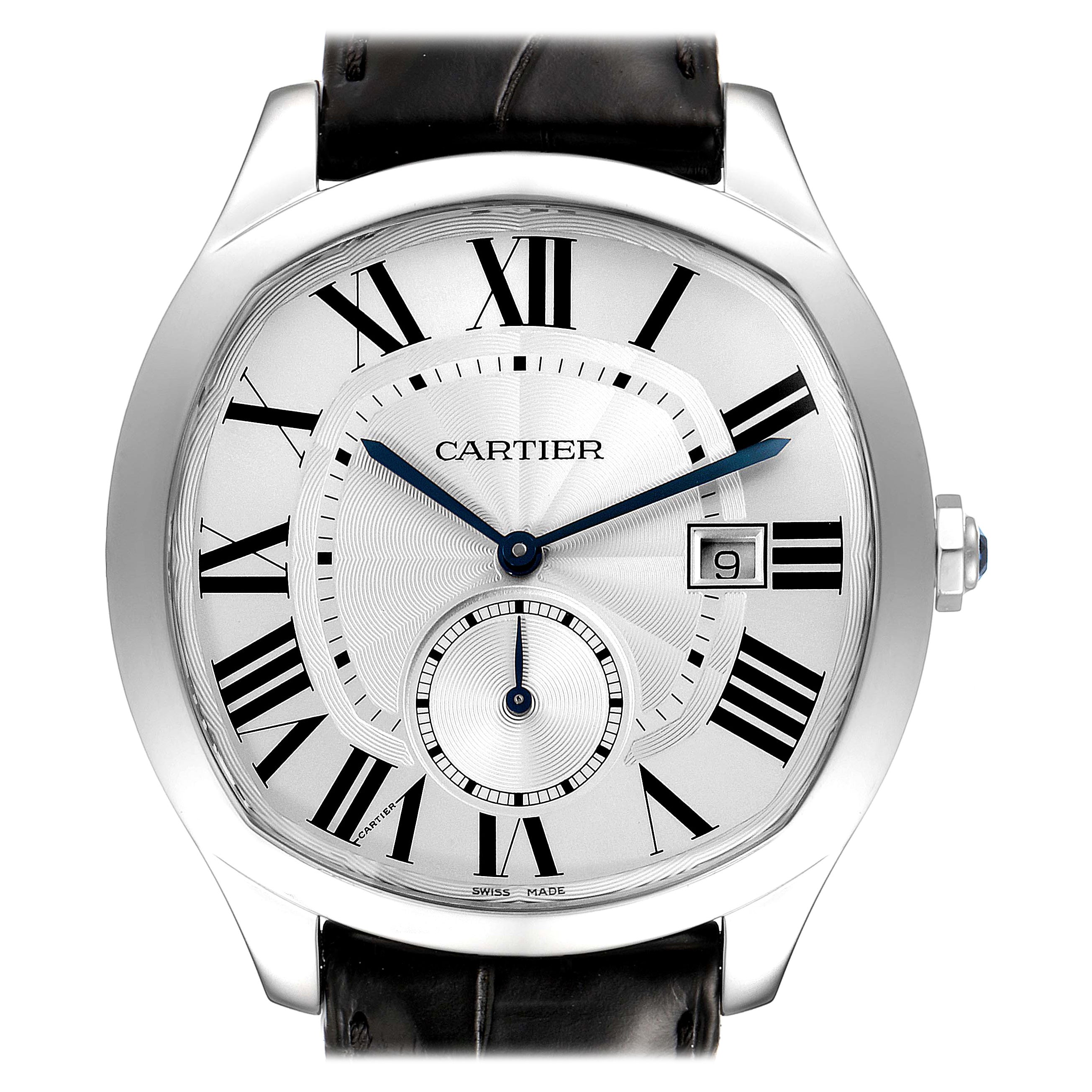 Cartier Drive de Cartier Silver Dial Steel Mens Watch WSNM0004 For Sale