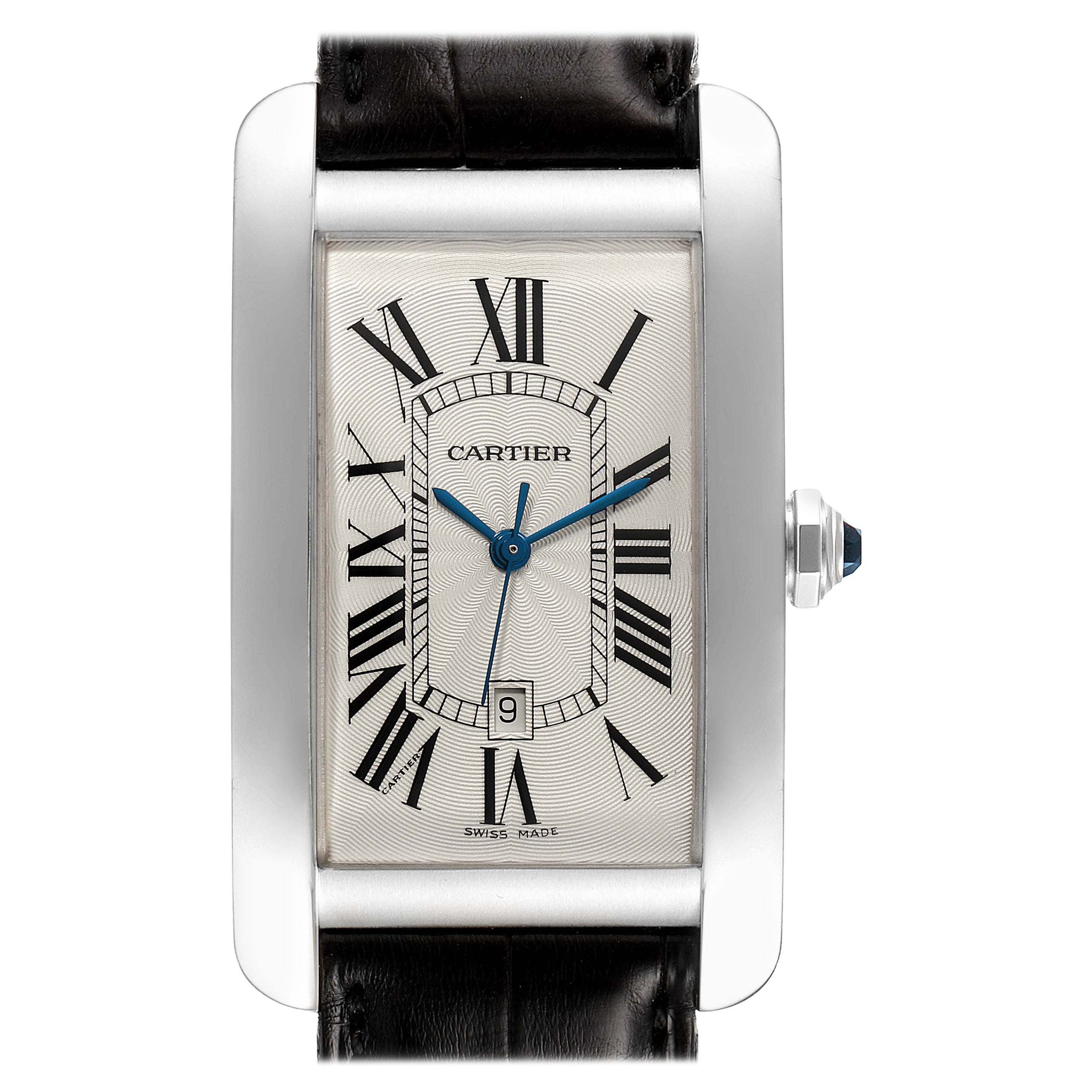 Cartier Tank Americaine 18K White Gold Large Mens Watch W2603256