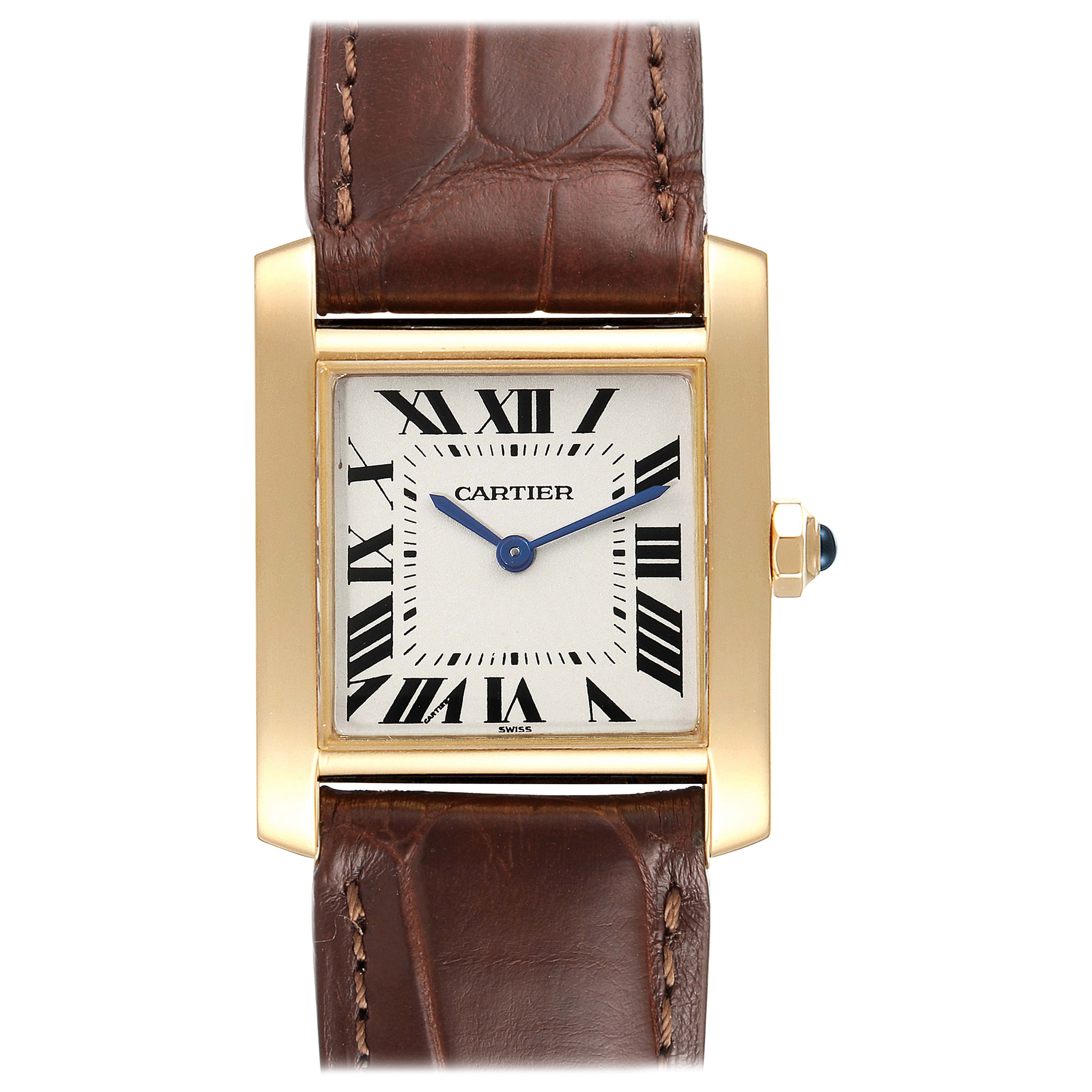 Cartier Tank Francaise Midsize Yellow Gold Ladies Watch W5000356 For Sale
