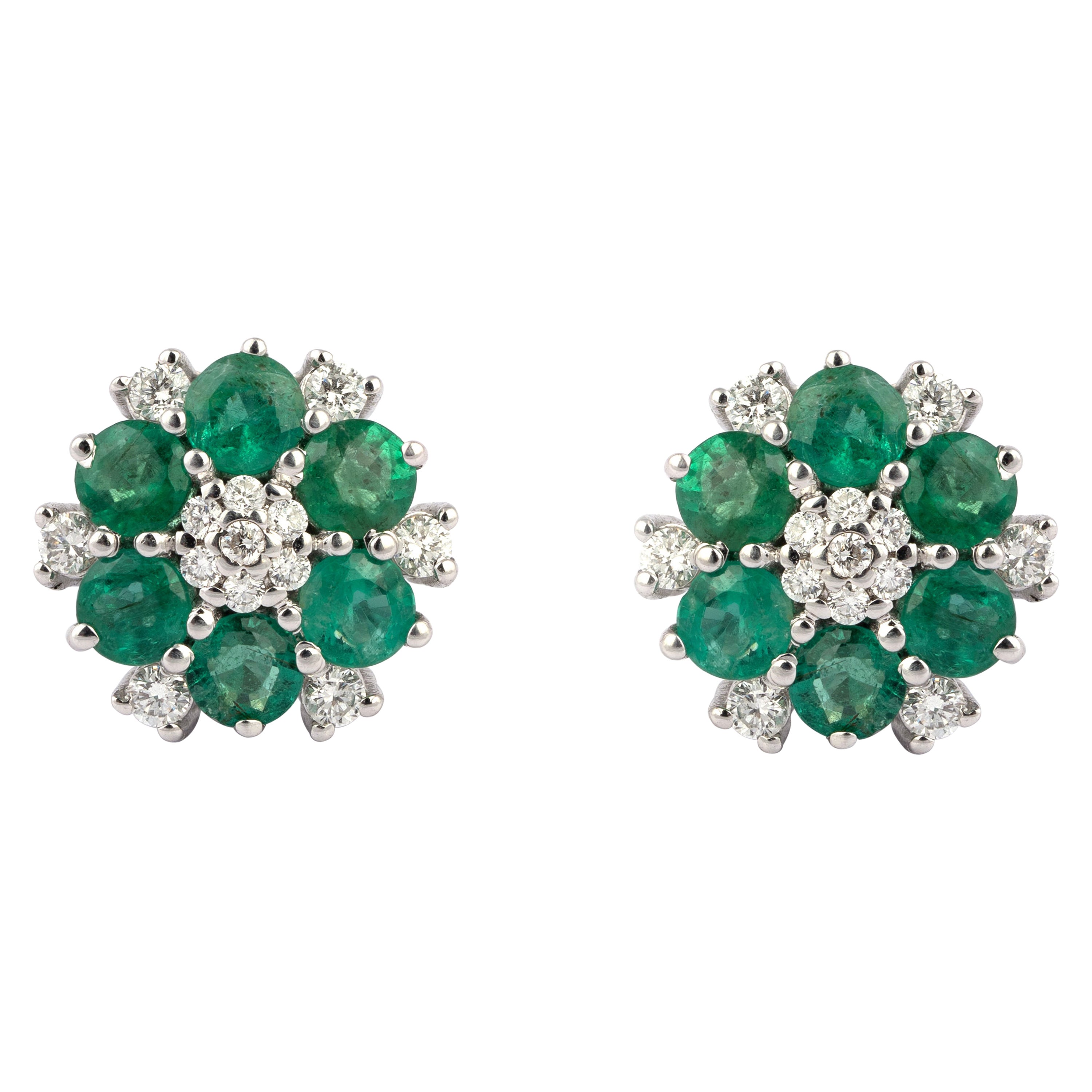 2.48cts Emerald & 0.47cts Diamond gold Earring 