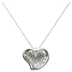 Tiffany & Co. Elsa Peretti Full Heart Pave Diamond Platinum Pendant