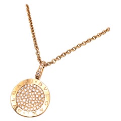 Bvlgari 18kt Rose Gold Pave Diamanten Bvlgari-Bvlgari Halskette