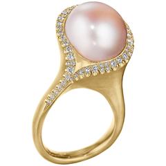 Naomi Sarna Pink Pearl Diamond Gold Ring 4