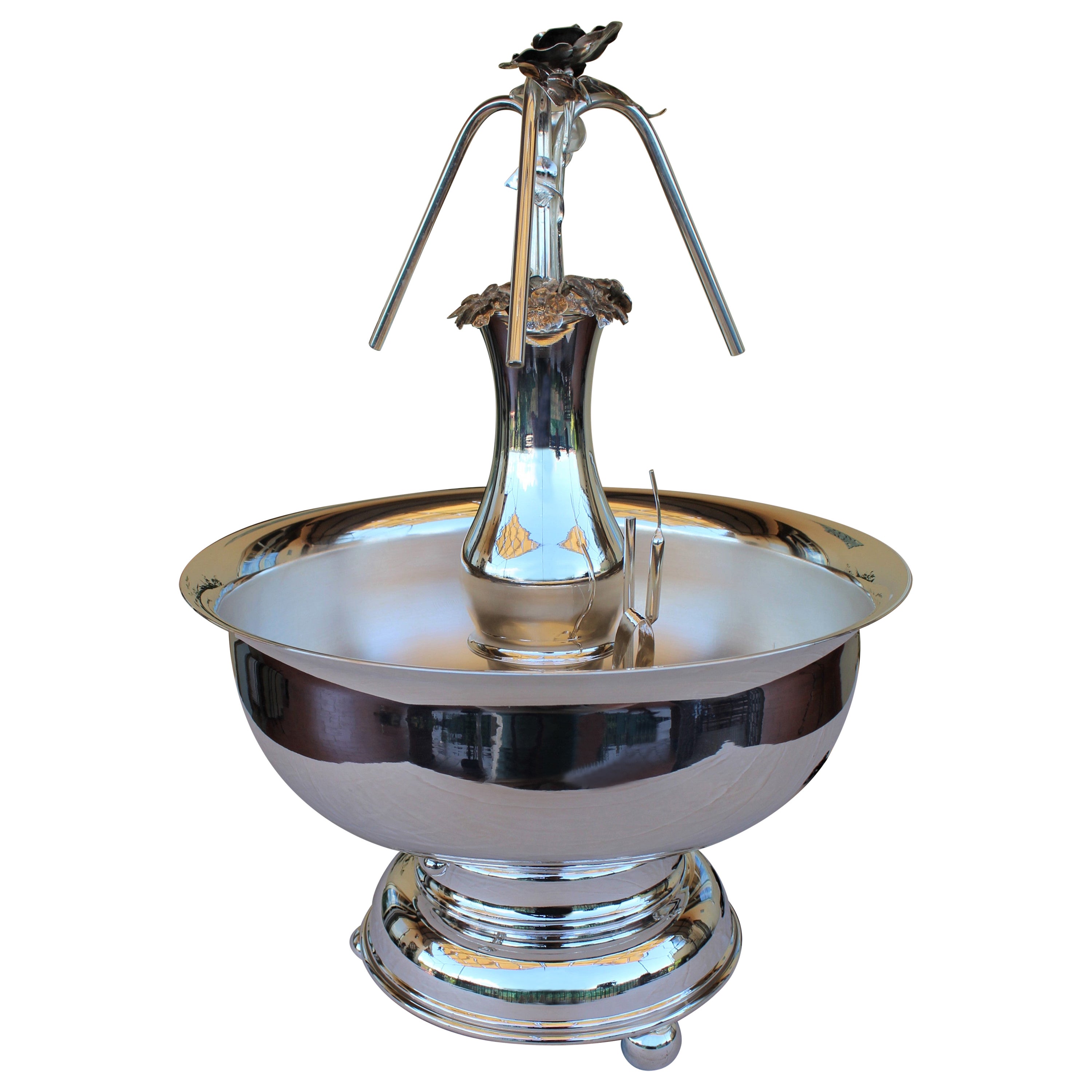 Bar Fountain, Party Accessory, Silver Plate, Rose Fountain, K-OVER, 2020, It For Sale