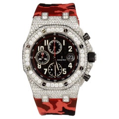 Audemars Piguet Royal Oak Offshore Diamond Case Red Strap 25721TI.00.1000TI.06.A