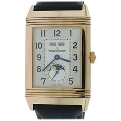 Jaeger LeCoultre Rose Gold Reverso Grande Calendar Wristwatch Ref 3752520